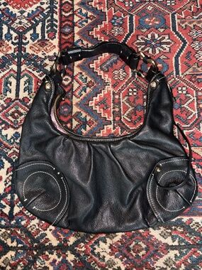 Vintage Juicy Couture Black Leather Hobo Bag
